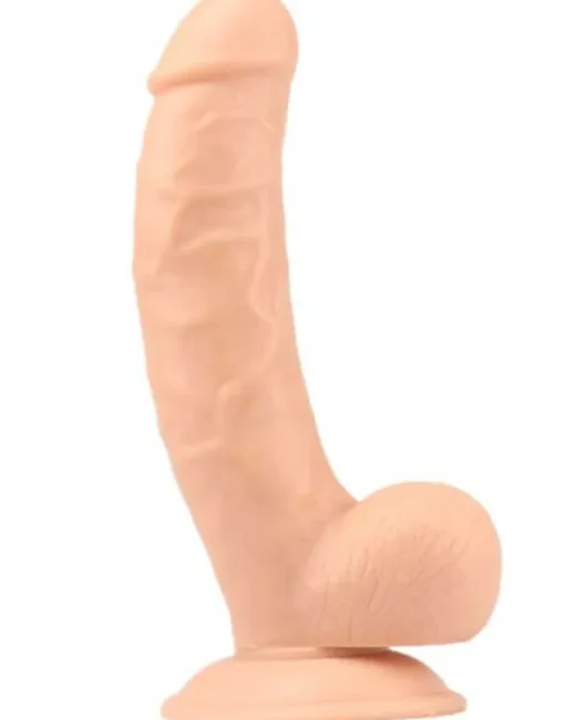Realistik Dildo 21 cm – Hissedilir Damarlı, Vantuzlu