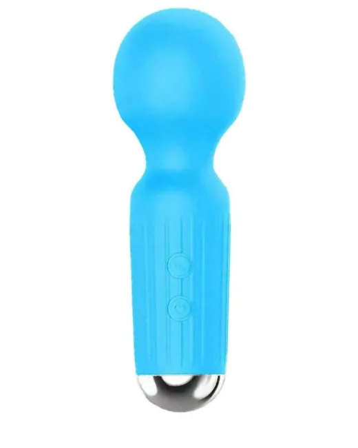 Mini Wand Masaj Vibratörü Mavi – Şarjlı