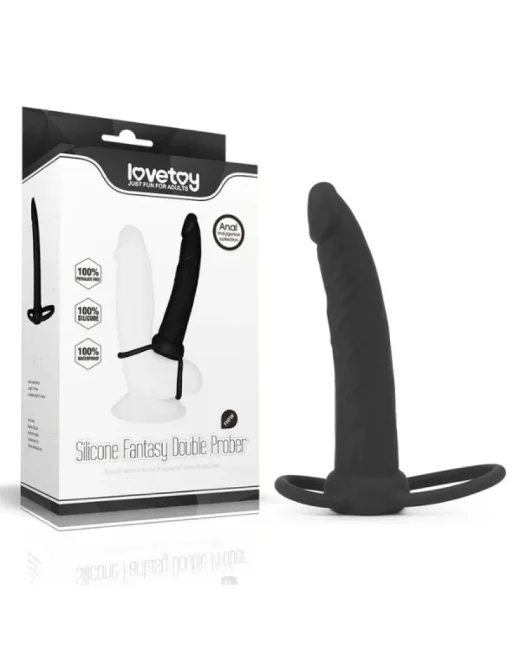Silikon materyalden üretilmiş, penis ve testis halkaları içeren bu strap-on ile yoğun arousal ve