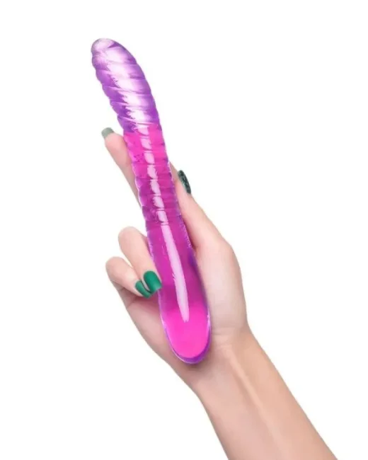 Çift Taraflı Jel Dildo Frica, TPE, mor, 23 cm