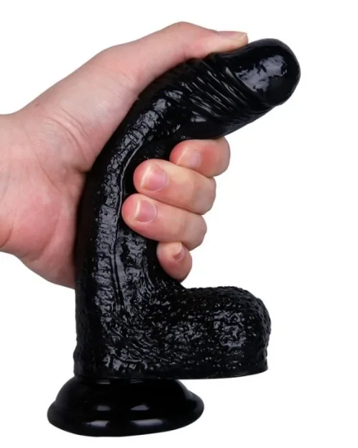 18 cm Siyah Dildo – Medikal Silikon – 3,7 cm Kalınlık