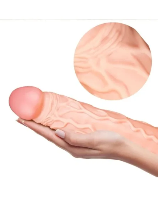 Ten Rengi 35 cm Dildo – Sıvı Silikon, Hissedilir Damarlı