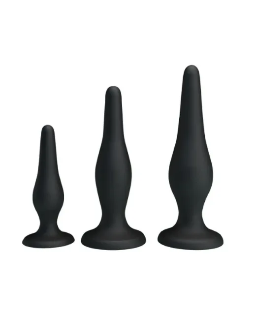 Siyah Silikon Anal Plug Seti