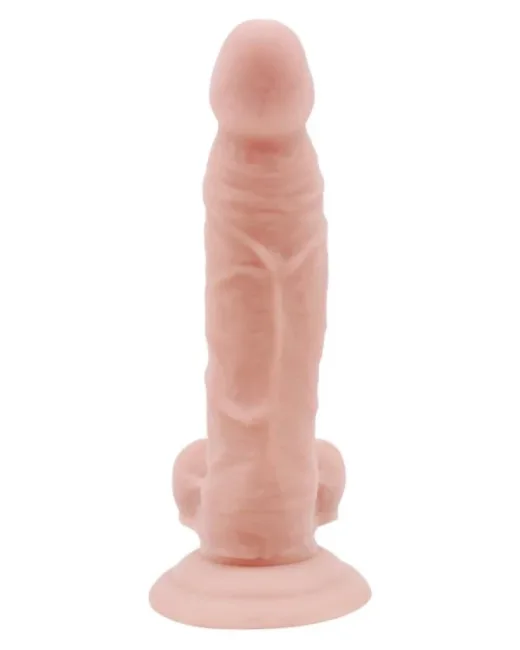 Flatterer Kıkırdaklı Gerçekçi Dildo – 18,6 cm Ten Rengi – Hissedilir Damarlı, Vantuzlu