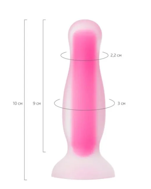 Beyond Cain Glow Gece Parlayan Anal Plug, Silikon, Şeffaf, 10 cm