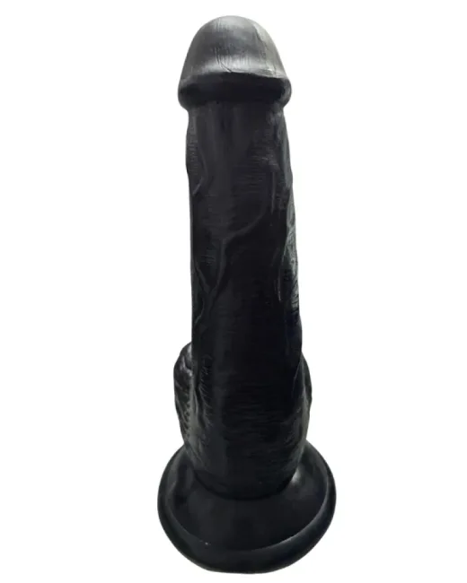 Gerçekçi Testisli Siyah Dildo 19 cm