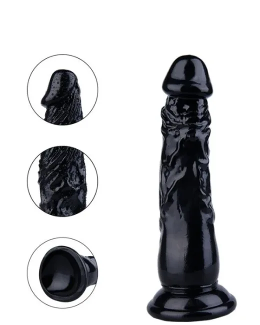 20 cm Siyah Dildo – Medikal Silikon – 255 g