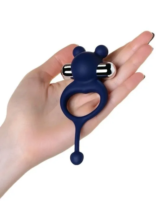 Jos Mickey Kuyruklu ve Titreşimli Mavi Penis Halkası – Silikon