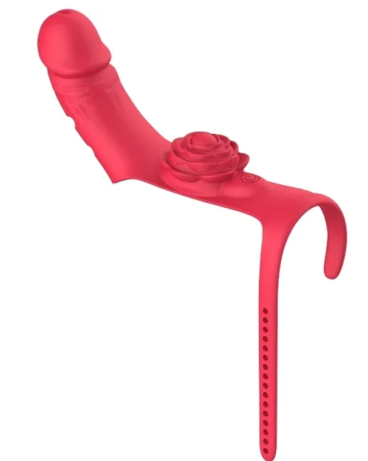 Parmak takılabilir fiziksel dildo + Gül Titreşimli 2'si 1 arada yeni tasarım parmak vibratörü