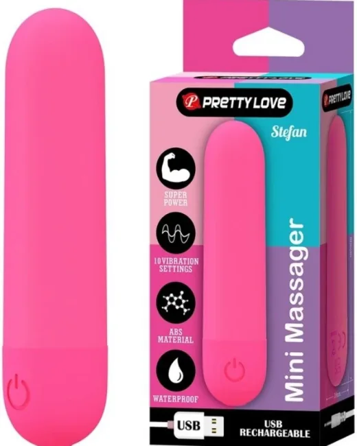 Stefan Mini Massager Bullet Vibratör Kırmızı – Silikon, Şarjlı