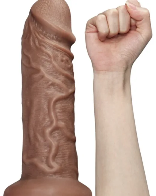 10.5'' Realistik Chubby Titreşimli Dildo – Hissedilir Damarlı, Şarjlı