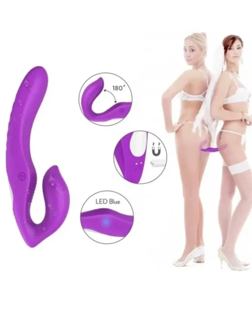 Çift Titreşim Motorlu Strapless Giyilebilir Çift Taraflı Vibratör – 180° Bükülebilir, IPX7 Su Geçirmez alternatif görünüm