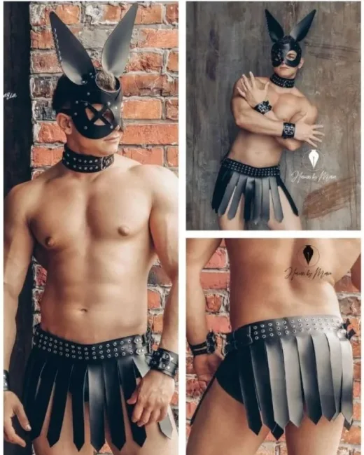 Harness Maskeli Erkek Fantezi Aksesuar alternatif görünüm