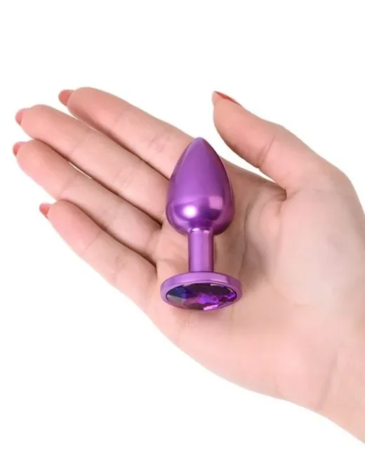 Metal Anal Plug, mor kristalli, 7,2 cm, Ø2,8 cm, 50 g alternatif görünüm