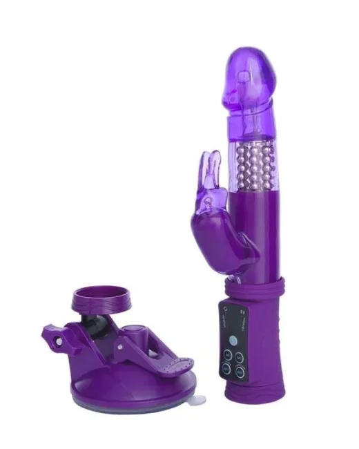 Klitoral Uyarıcı Vibratör TPR Mor 22 cm – Vantuzlu