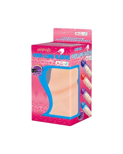 Over – Long Sleeve 3 cm Dolgulu Prezervatif Realistik Penis Kılıfı