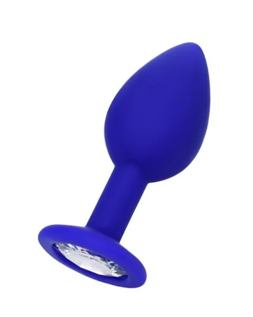 Brilliant Anal Plug Mavi beyaz kristalli 7 cm 26 g – Silikon