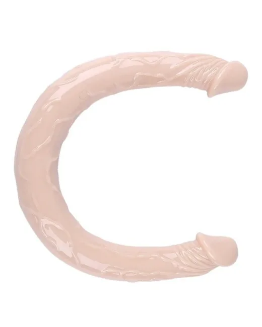 Çift Taraflı Esnek Dildo 40 cm – Gerçekçi Dokulu Ten Rengi – Silikon