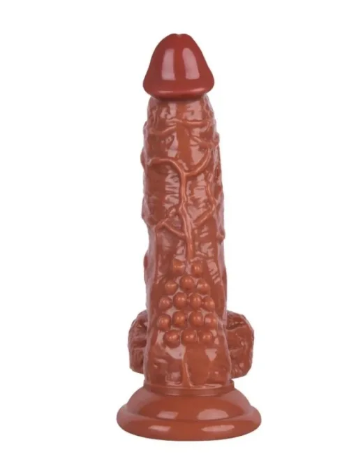18,5 cm Kahverengi Dildo – Medikal Silikon