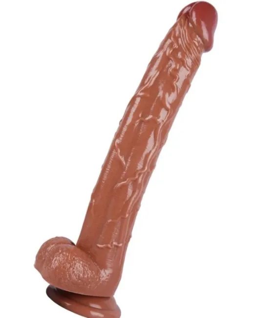 34,5 cm Kahverengi Dildo – Medikal Silikon alternatif görünüm