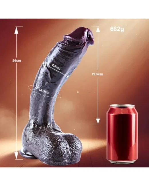26 cm Siyah Giant XXL Gerçekçi Silikon Dildo – Güçlü Vakum Tabanlı, Kalın ve Esnek Tasarım alternatif görünüm
