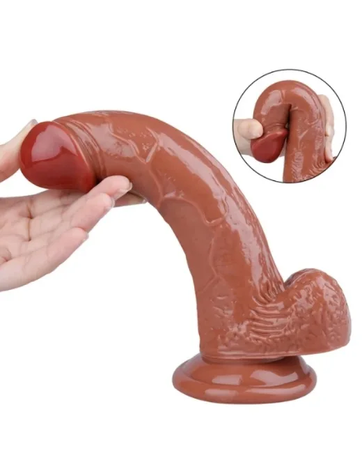 20 cm Kahverengi Dildo – Medikal Silikon – 330 g