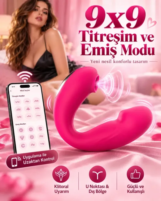 App Kontrollü Çift Motorlu Klitoris Vakumlu Vibratör – Şarjlı