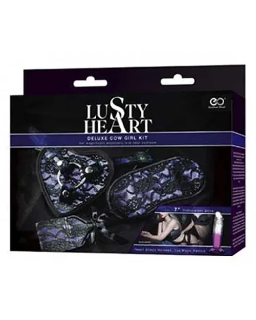 Lusty Heart Jel Dildo ve Belden Bağlamalı Kemerli Fantezi Seti 18 cm uzunluğunda, kullanılabilir alternatif görünüm