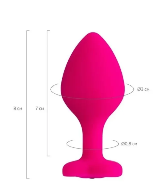 Diamond Heart Anal Plug Pembe 8 cm – Silikon