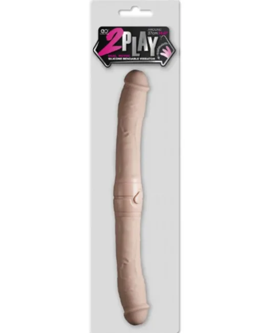 2Play Çift Taraflı ve Çift Motorlu Vibratör – 37 cm – Hissedilir Damarlı, Silikon alternatif görünüm