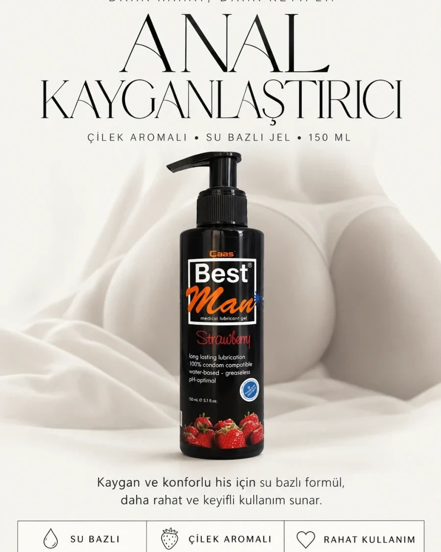 Çilek Aromalı Su Bazlı Anal Kayganlaştırıcı Jel 150 ml
