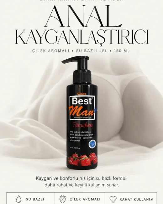 Çilek Aromalı Su Bazlı Anal Kayganlaştırıcı Jel 150 ml