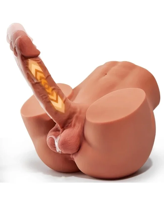 Gerçekçi Haraketli Titreşimli 5 kg Kalça Vajina Dildo Mastürbatör