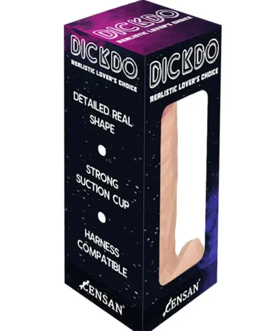 Dickdo Gerçekçi Testisli Penis Formlu Dildo 19 cm – Hissedilir Damarlı, Vantuzlu – Tasarım 01 alternatif görünüm