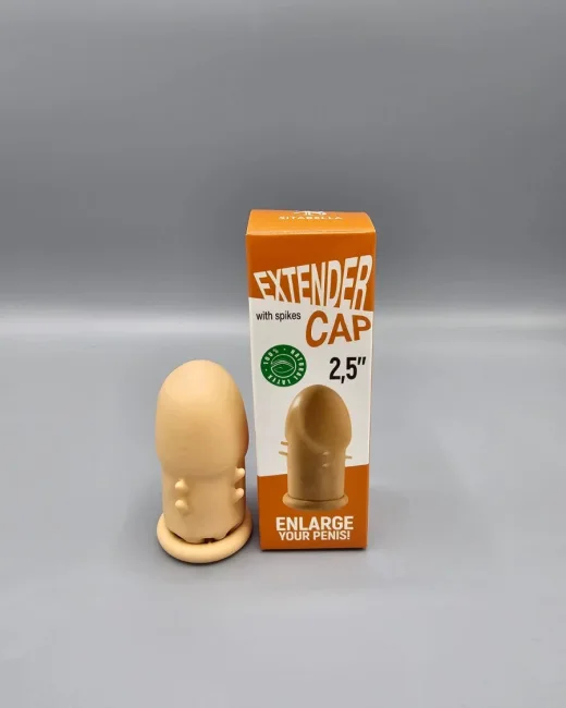 Extender Cap Sitabella Penis Kılıfı, 2,5 inç, antenli, lateks