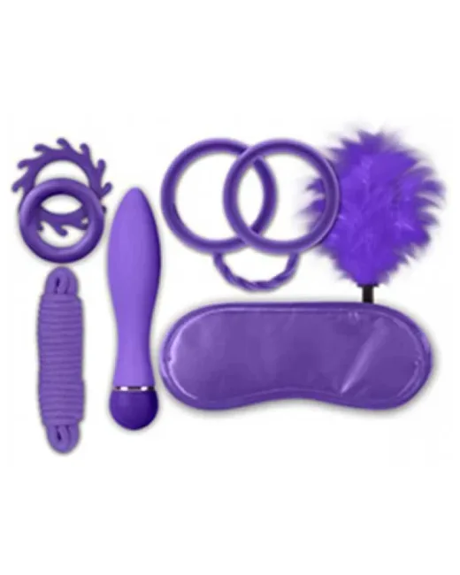 Çiftler İçin Vibratör ve Mor BDSM Seti özel anları daha eğlenceli hale getirmek için