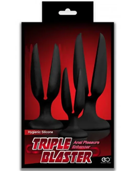 Triple Blaster Açılır Üçlü Anal Plug Seti Üçlü anal plug seti küçükten büyüğe 10 alternatif görünüm