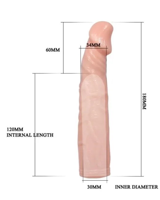 6 cm Dolgulu Titreşimli Silikon Penis Kılıfı
