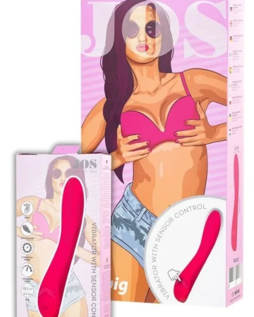 Jos Twig 20,5 cm Pembe Vibratör – Silikon, Şarjlı