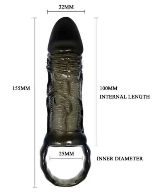 10 cm Koyu Ten Rengi Penis Kılıfı – Hissedilir Damarlı, Silikon