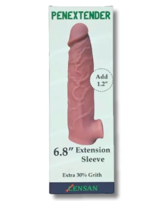 Penextender Testis Girişli Realistik Penis Kılıfı – Sıvı Silikon, Et Dokulu