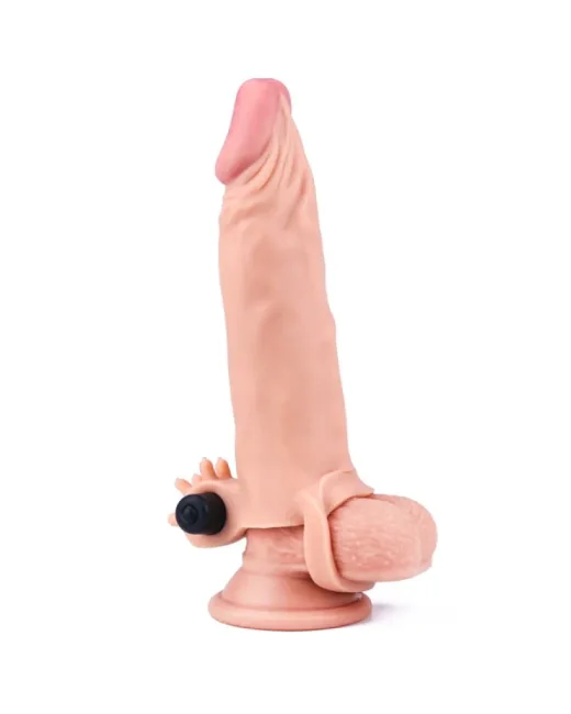 Add 2 i̇nç Pleasure X Tender Titreşimli Penis Kılıfı Kahverengi – TPE, Şarjlı