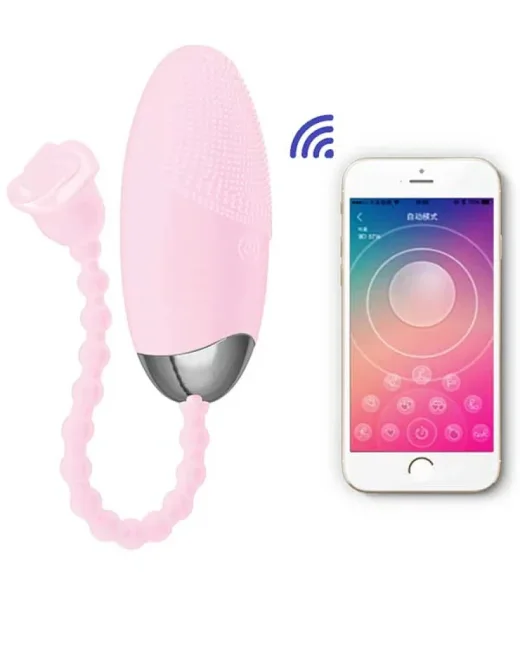 Telefon Kontrollü Yumurta Vibratör Pembe – Şarjlı, Uygulama Kontrollü