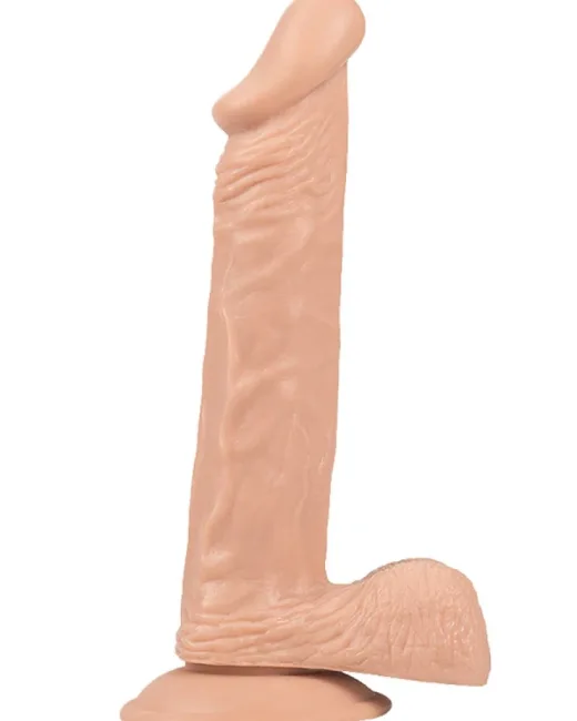 Dickdo Gerçekçi Testisli Penis Formlu Dildo 24 cm – Hissedilir Damarlı, Vantuzlu