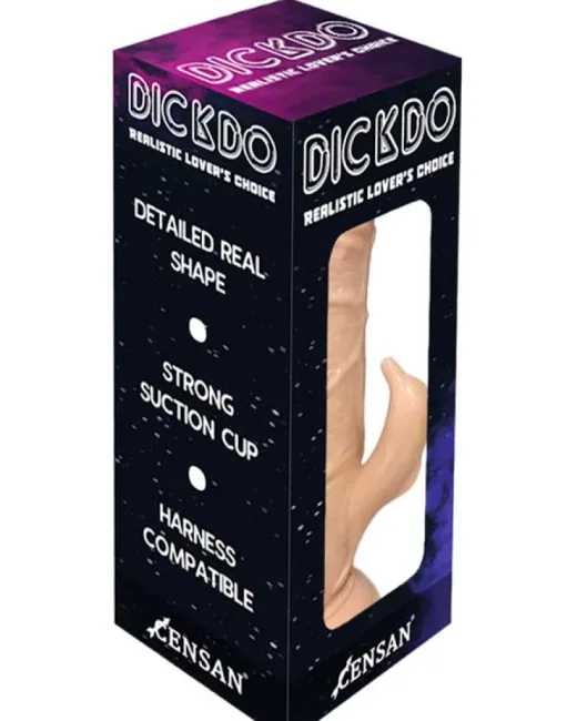 Dickdo Gerçekçi Klitoris Uyarıcılı Penis Formlu Dildo 20 cm – Hissedilir Damarlı, Vantuzlu alternatif görünüm