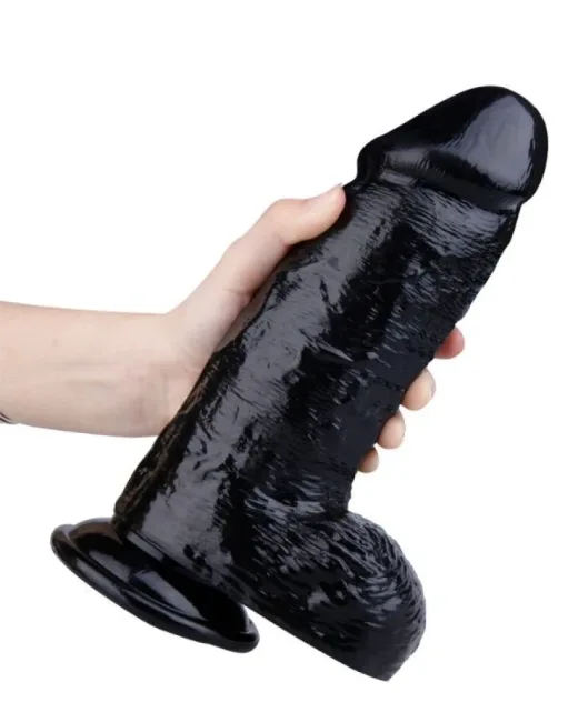 24 cm Realistik Siyah Dildo – Medikal Silikon
