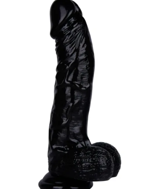 26 cm Siyah Realistik Dildo – Medikal Silikon – 580 g alternatif görünüm