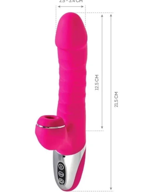 Jos TO-FROLLY Yukarı Aşşağı Hareketli ve Vakumlu Vibratör 21,5 cm – Silikon, Şarjlı alternatif görünüm