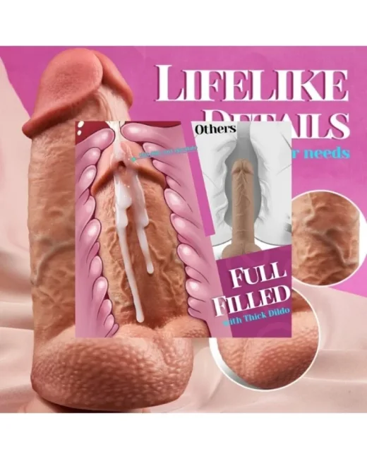 SuperLove Realistik Dual Density Dildo – 21 cm Güçlü Emme Tabanlı Vücut Dostu Silikon