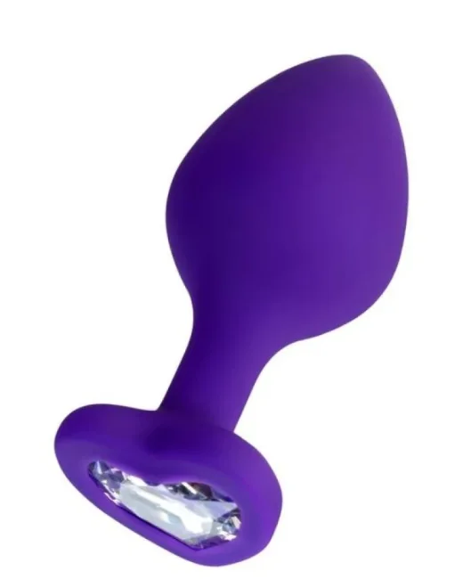 Diamond Heart Anal Plug Mor 8 cm – Silikon